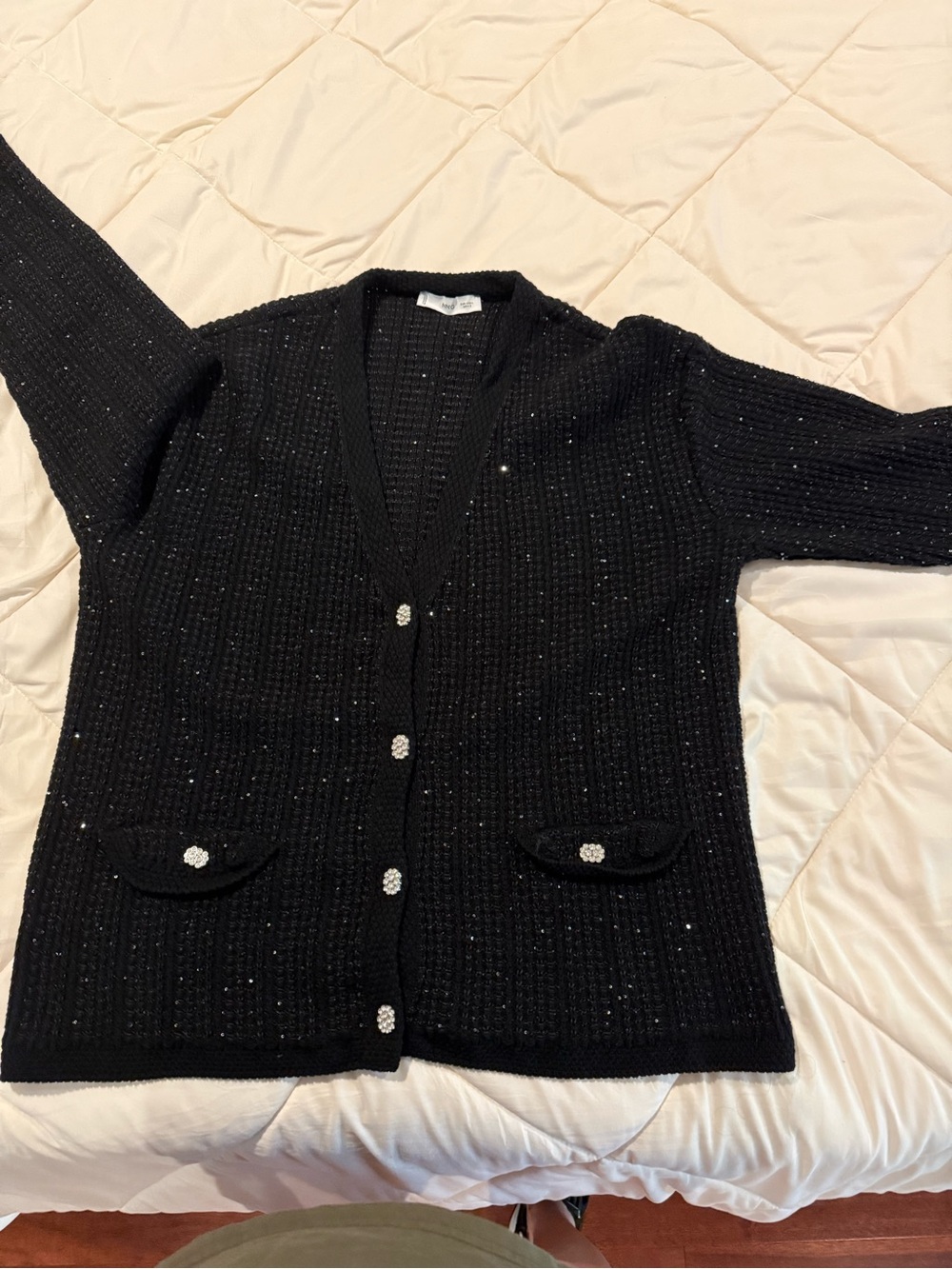 MNG Concepts Black Sequin Knit Cardigan